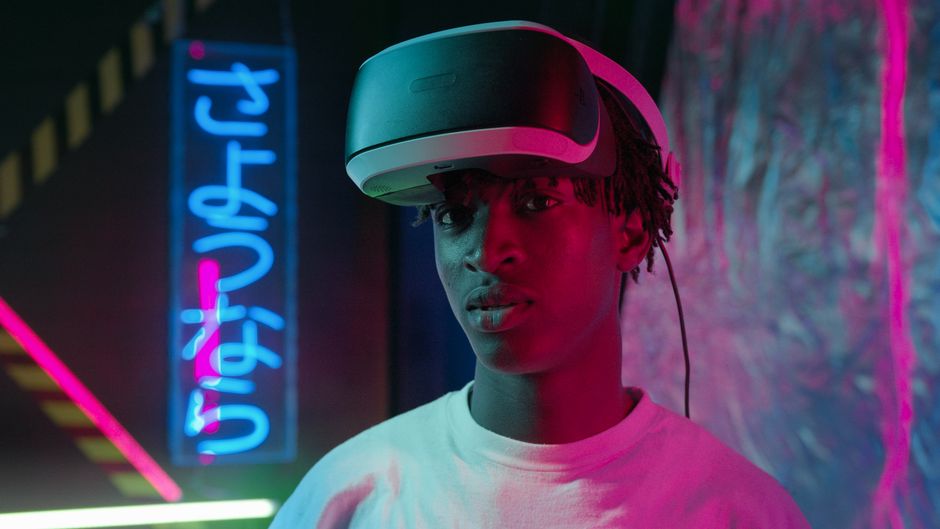 Ilustrasi teknologi AI dan VR di industri kasino virtual