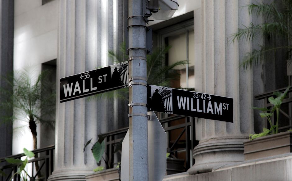 grafik pasar saham Wall Street